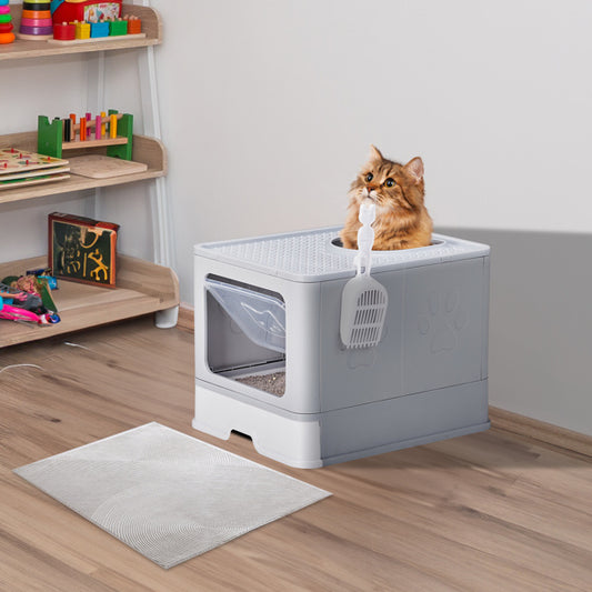 Modern Grey Cat Litter Box - Pawsitive Cuddles