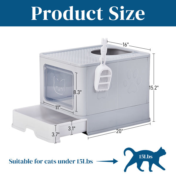 Modern Grey Cat Litter Box - Pawsitive Cuddles