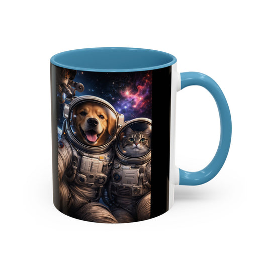 Space Pals Coffee Mug – Astronaut Dog & Cat Galaxy Accent Mug (11/15 oz)