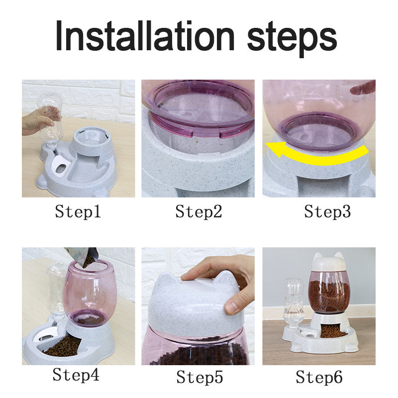 2-in-1 Automatic Pet Feeder and Water Fountain - Pawsitive Cuddles