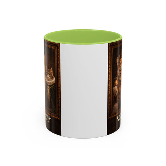 Corgi & Cat Royal Portrait Coffee Mug — "Pawsitive Cuddles" Accent Mug (11/15oz)