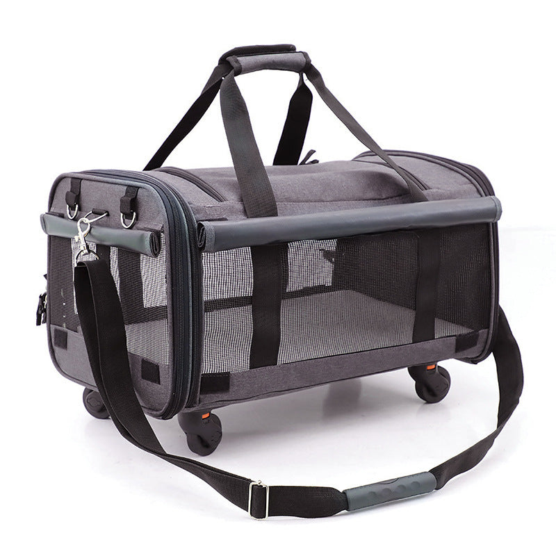 Portable Pet Carrier with Comfortable Wheels - Pawsitive Cuddles