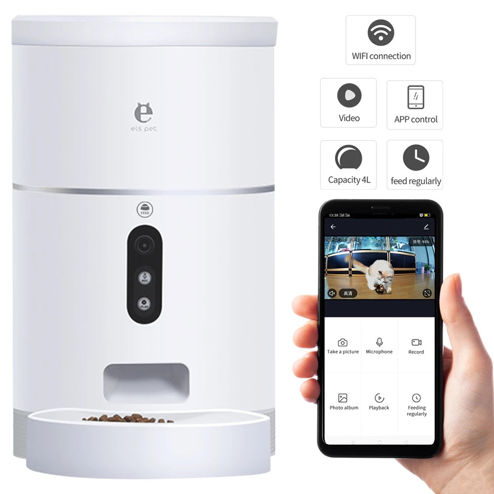 Smart Automatic Pet Feeder with HD Camera - Pawsitive Cuddles