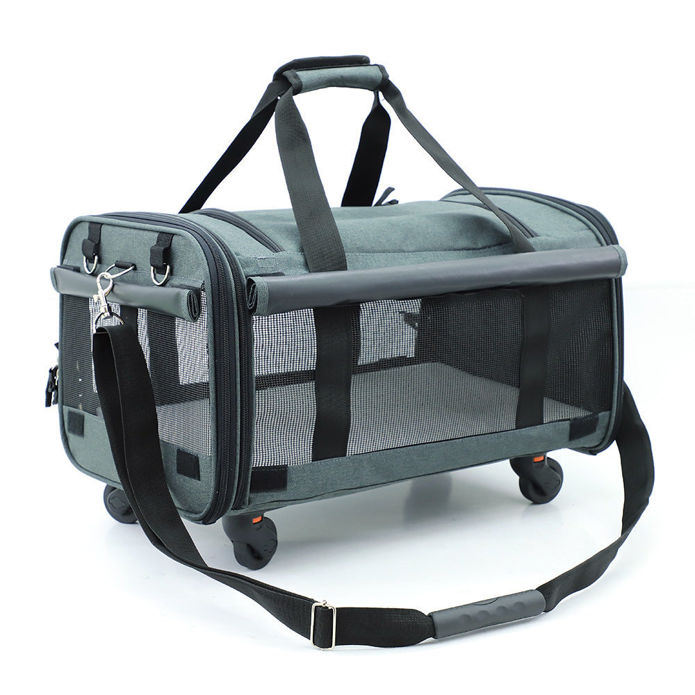 Portable Pet Carrier with Comfortable Wheels - Pawsitive Cuddles