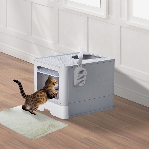 Modern Grey Cat Litter Box - Pawsitive Cuddles