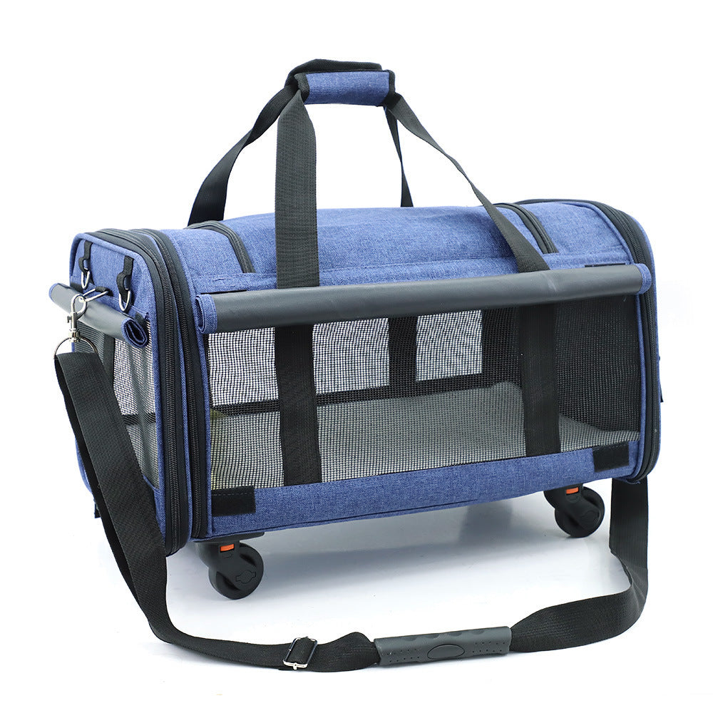 Portable Pet Carrier with Comfortable Wheels - Pawsitive Cuddles