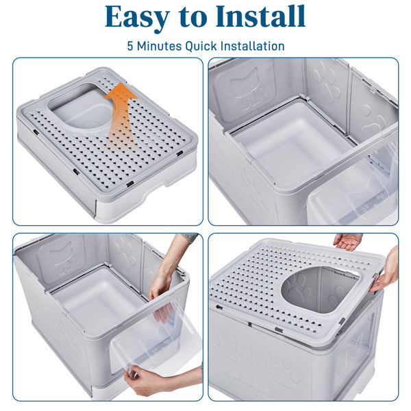 Modern Grey Cat Litter Box - Pawsitive Cuddles