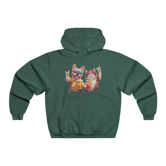 Cozy Paws Hoodie — Cute Cat & Dog Cuddles Graphic Sweatshirt