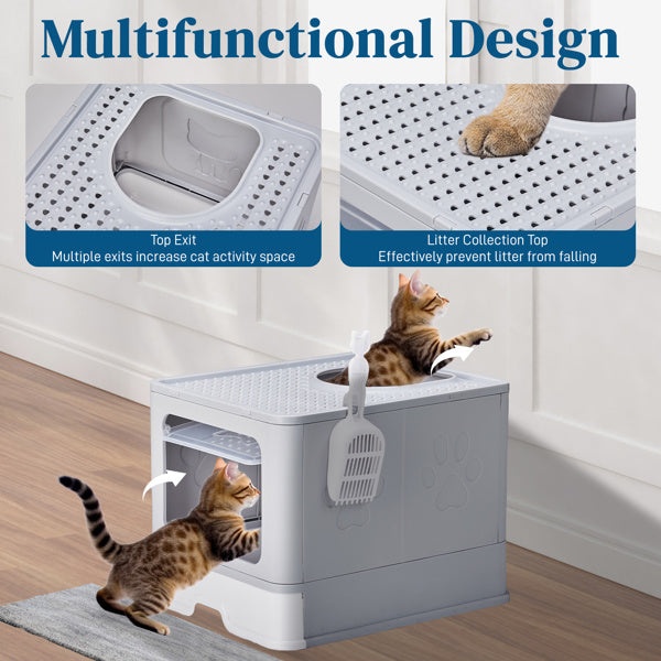 Modern Grey Cat Litter Box - Pawsitive Cuddles