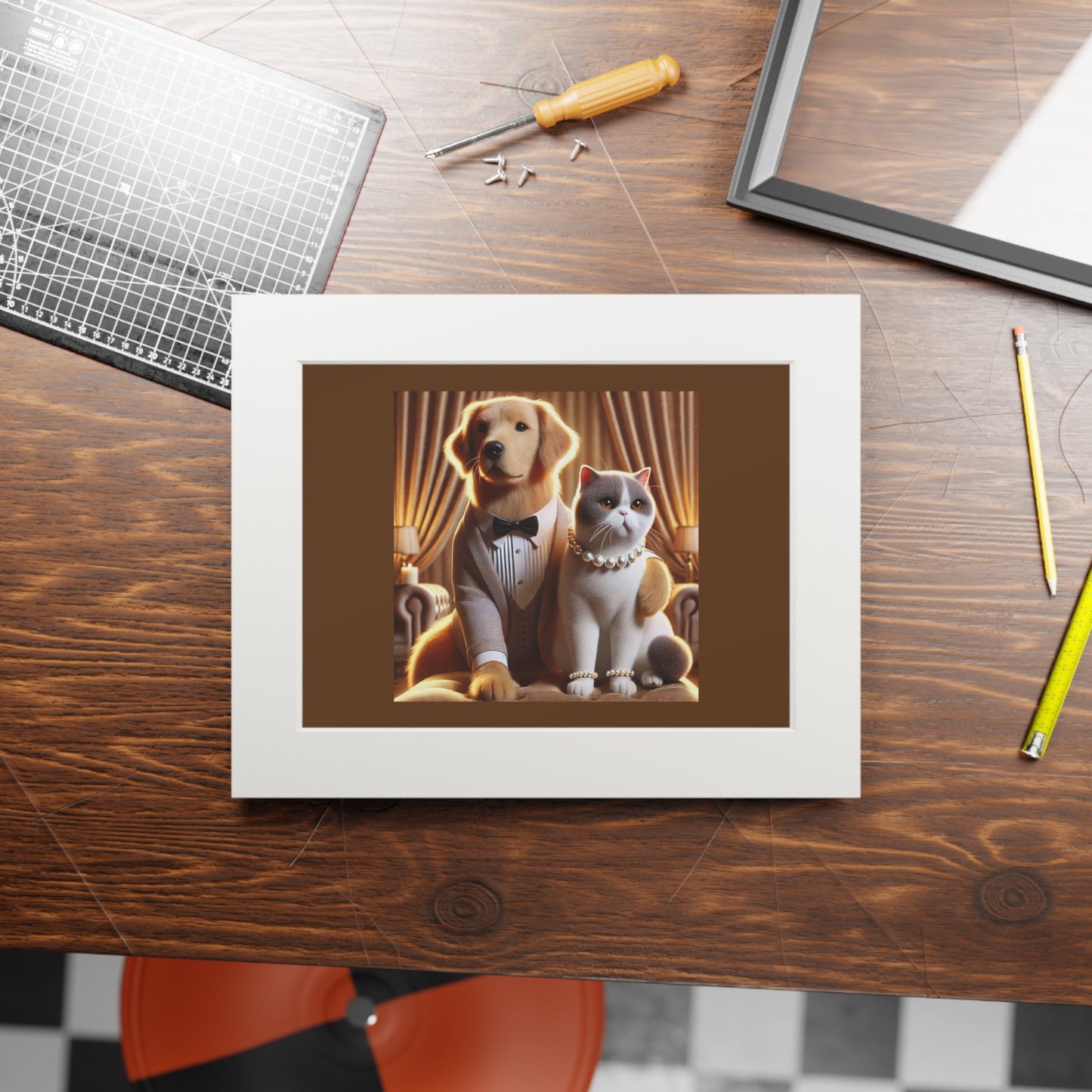 Whimsical Pet Portraits Fine Art Prints, Dog Cat Art, Home Decor, Unique Gift, Animal Lovers, Pet Lovers Prints Printify