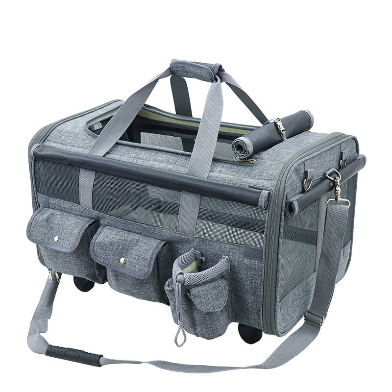 Portable Pet Carrier with Comfortable Wheels - Pawsitive Cuddles