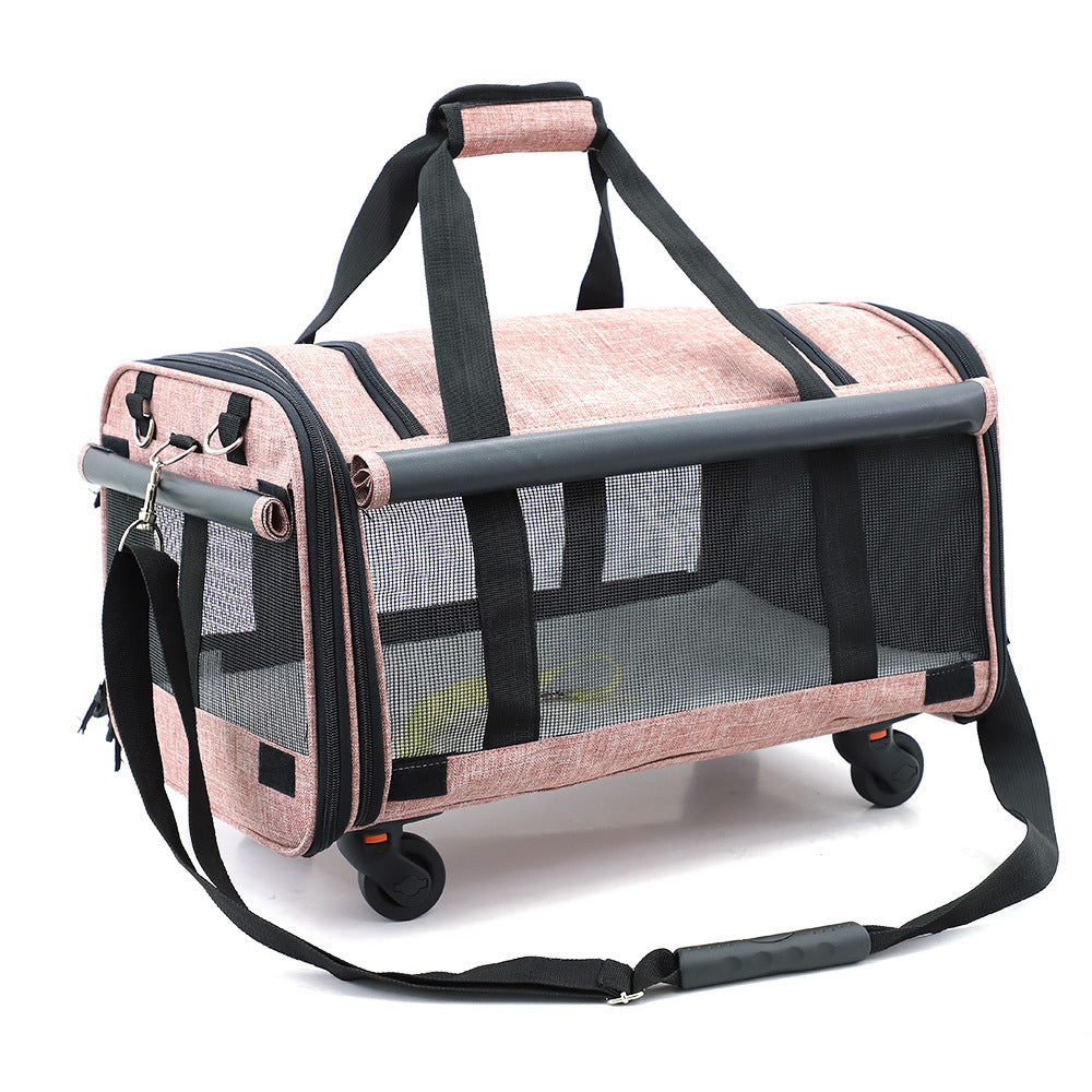 Portable Pet Carrier with Comfortable Wheels - Pawsitive Cuddles
