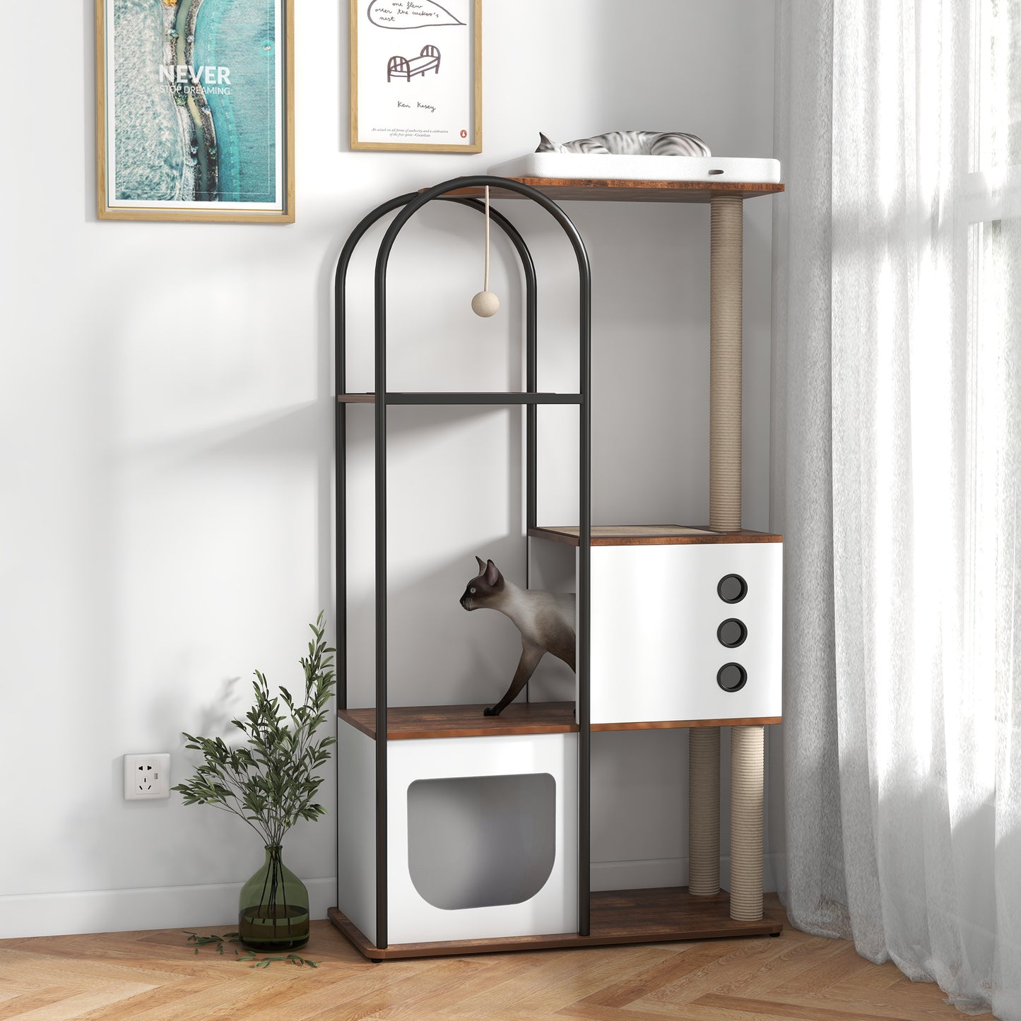 Modern Multi-Level Cat Tree Tower - Pawsitive Cuddles