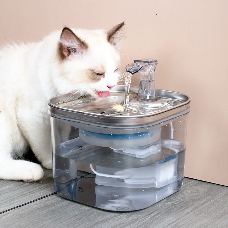 Stainless Steel Automatic Pet Water Fountain - Pawsitive Cuddles