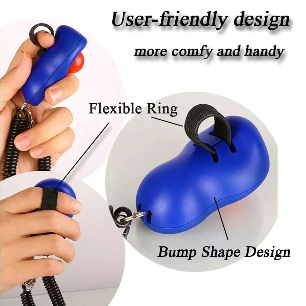Pet Training Clicker with Finger Loop & Wrist Band - Pawsitive Cuddles