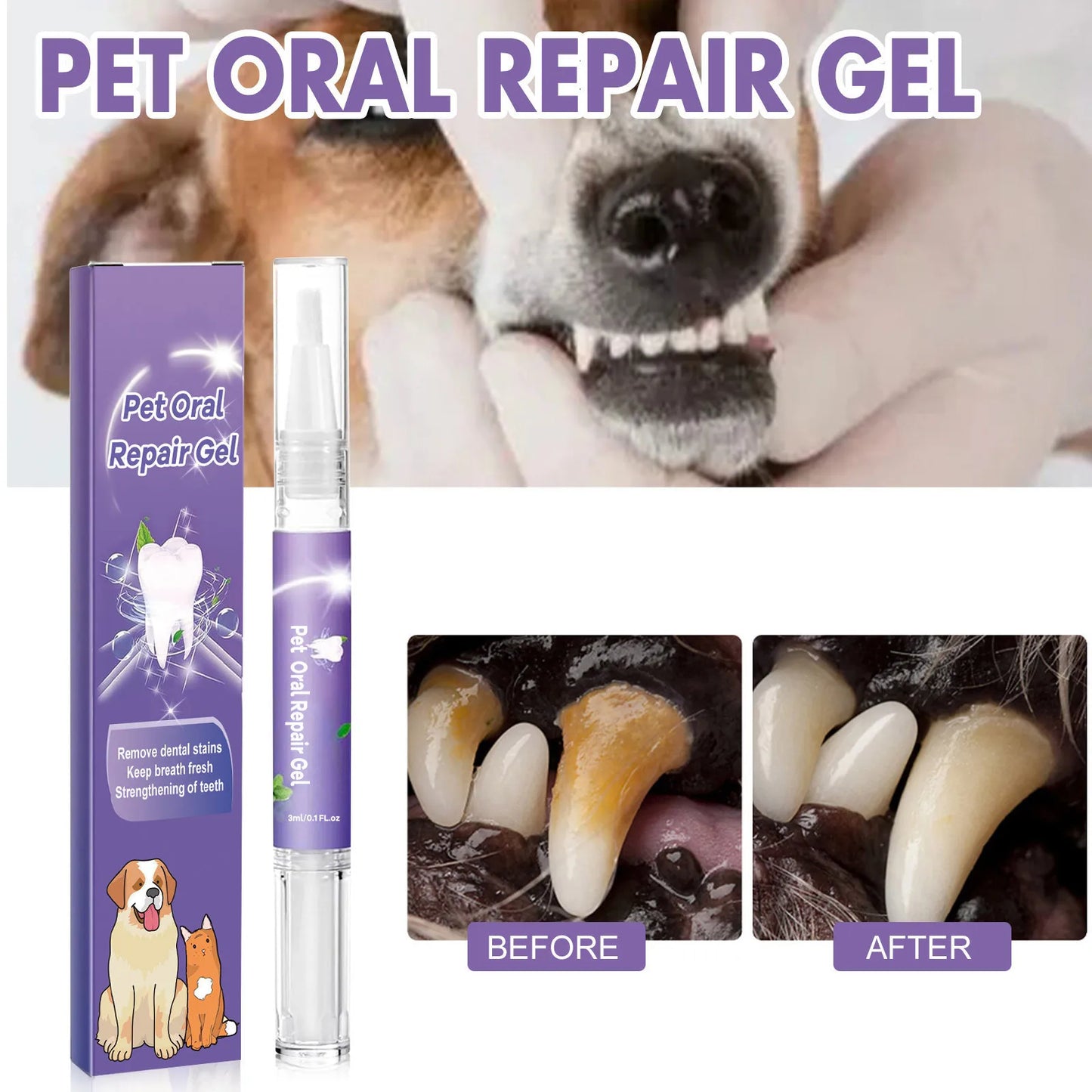 3ml Pet Oral Gel – Teeth Cleaning for Dogs & Cats - Pawsitive Cuddles