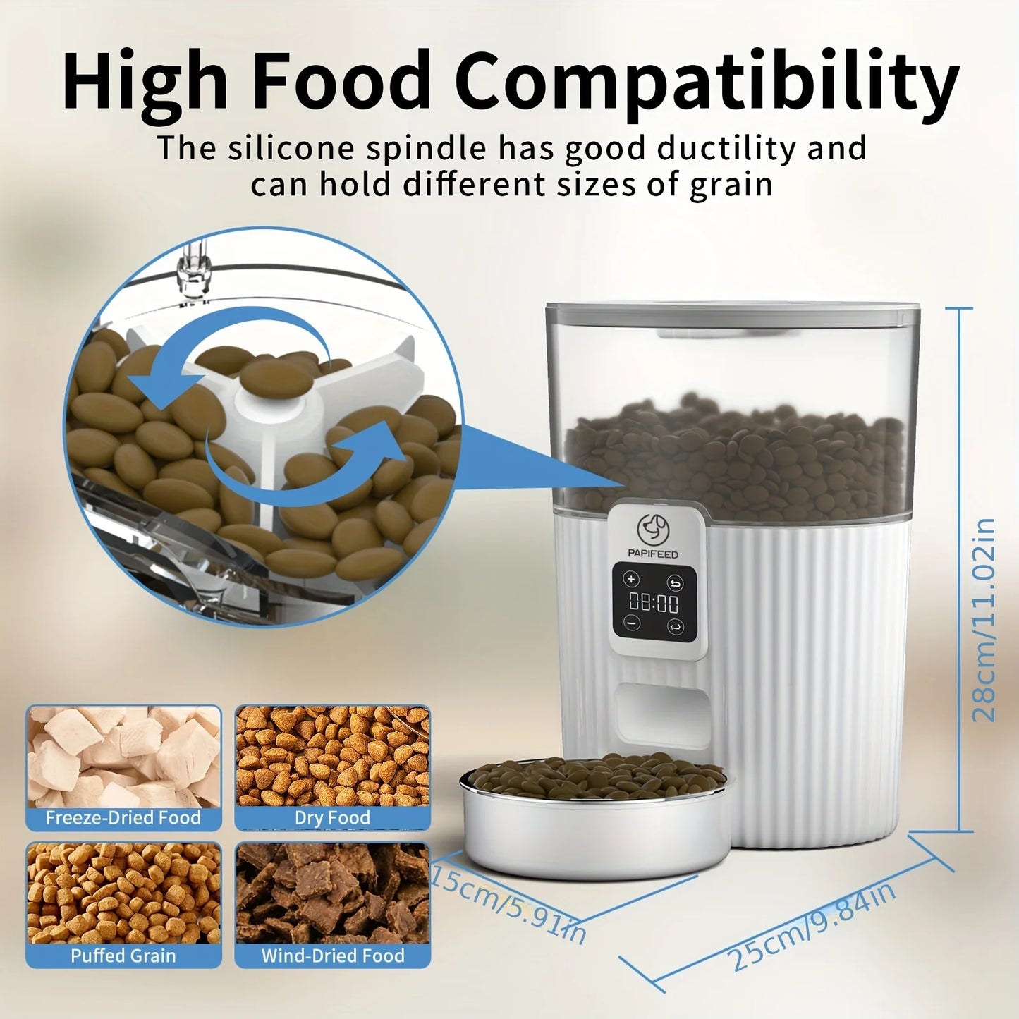 Cat / dog feeding machine with wifi remote smart food dispenser - Pawsitive Cuddles