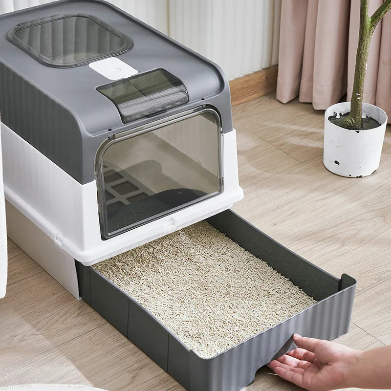 Fully Enclosed Litter Box with UV Sterilization & Deodorization - Pawsitive Cuddles