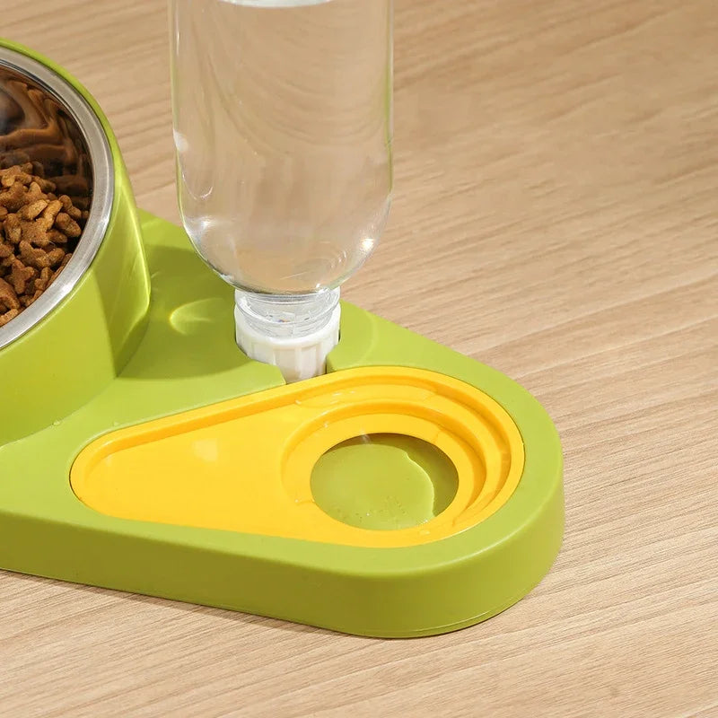 Double Cat Bowl Feeder – Large Capacity Food & Water Dispenser - Pawsitive Cuddles