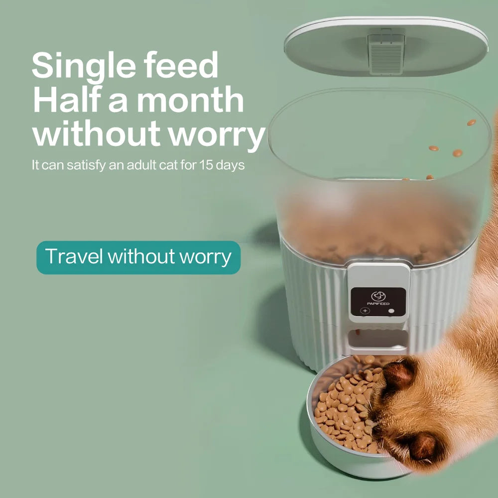 Cat / dog feeding machine with wifi remote smart food dispenser - Pawsitive Cuddles