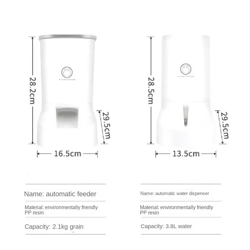 3.8L Large Capacity Pet Cat Automatic Food Water Dispenser Fountain - Pawsitive Cuddles