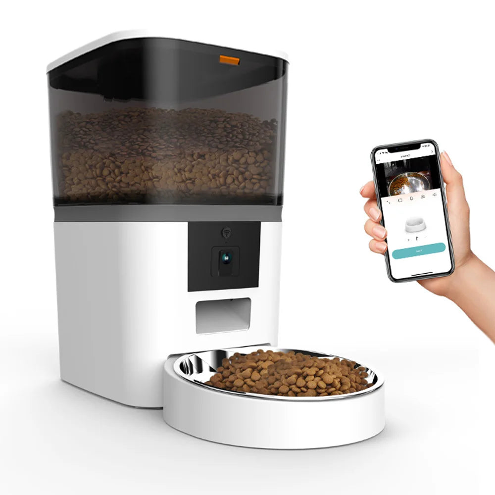4L Automatic Smart Pet Feeder For Cats Small Dogs Dispenser With Camera Recorder Timing Quantitative Double Bowl - Pawsitive Cuddles