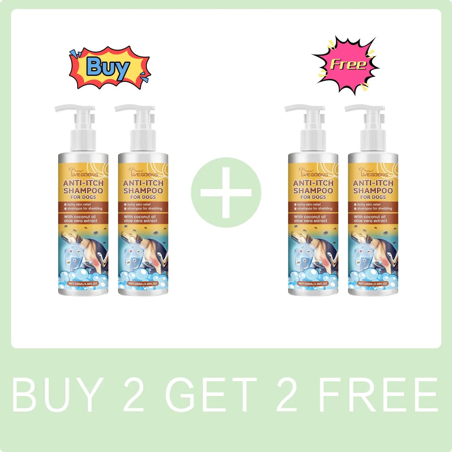 Dog Shampoo Conditioner Moisturizing for Sensitive Skin - Pawsitive Cuddles