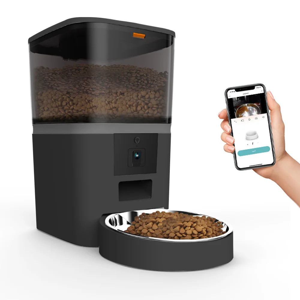 4L Automatic Smart Pet Feeder For Cats Small Dogs Dispenser With Camera Recorder Timing Quantitative Double Bowl - Pawsitive Cuddles