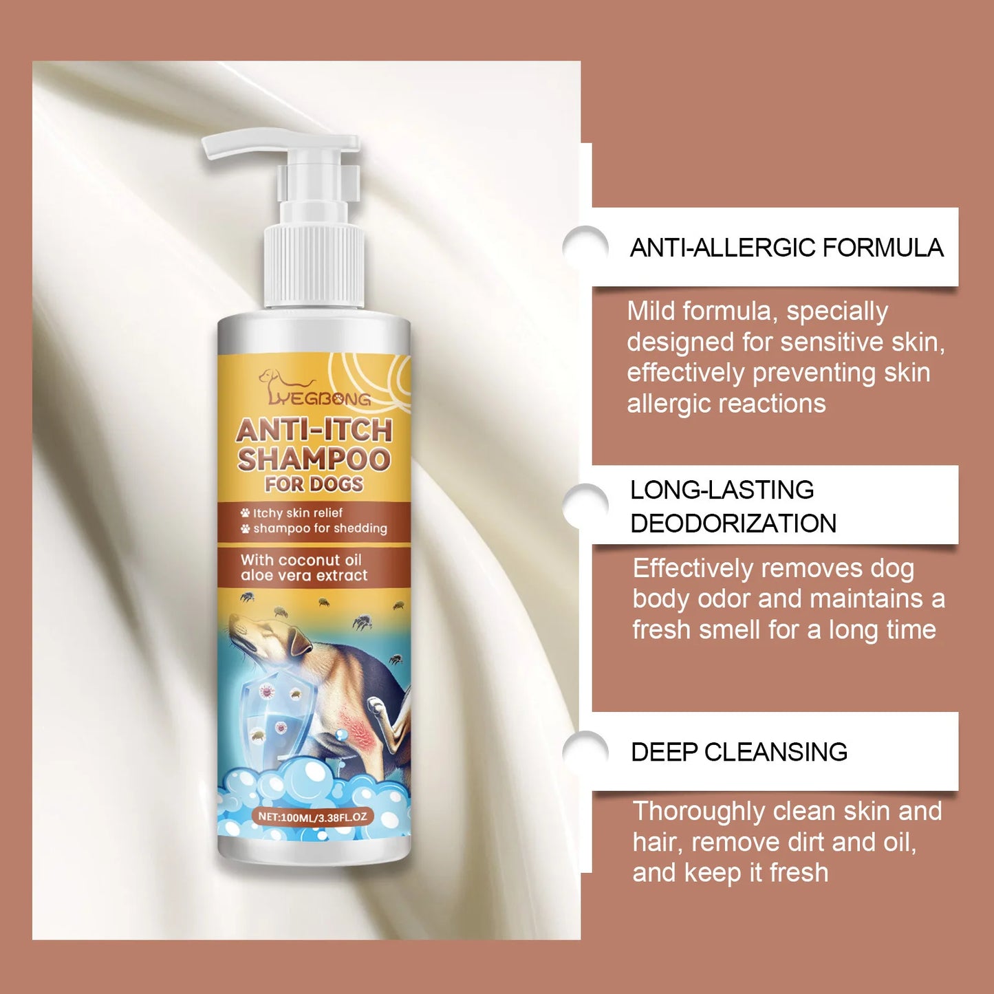 Dog Shampoo Conditioner Moisturizing for Sensitive Skin - Pawsitive Cuddles