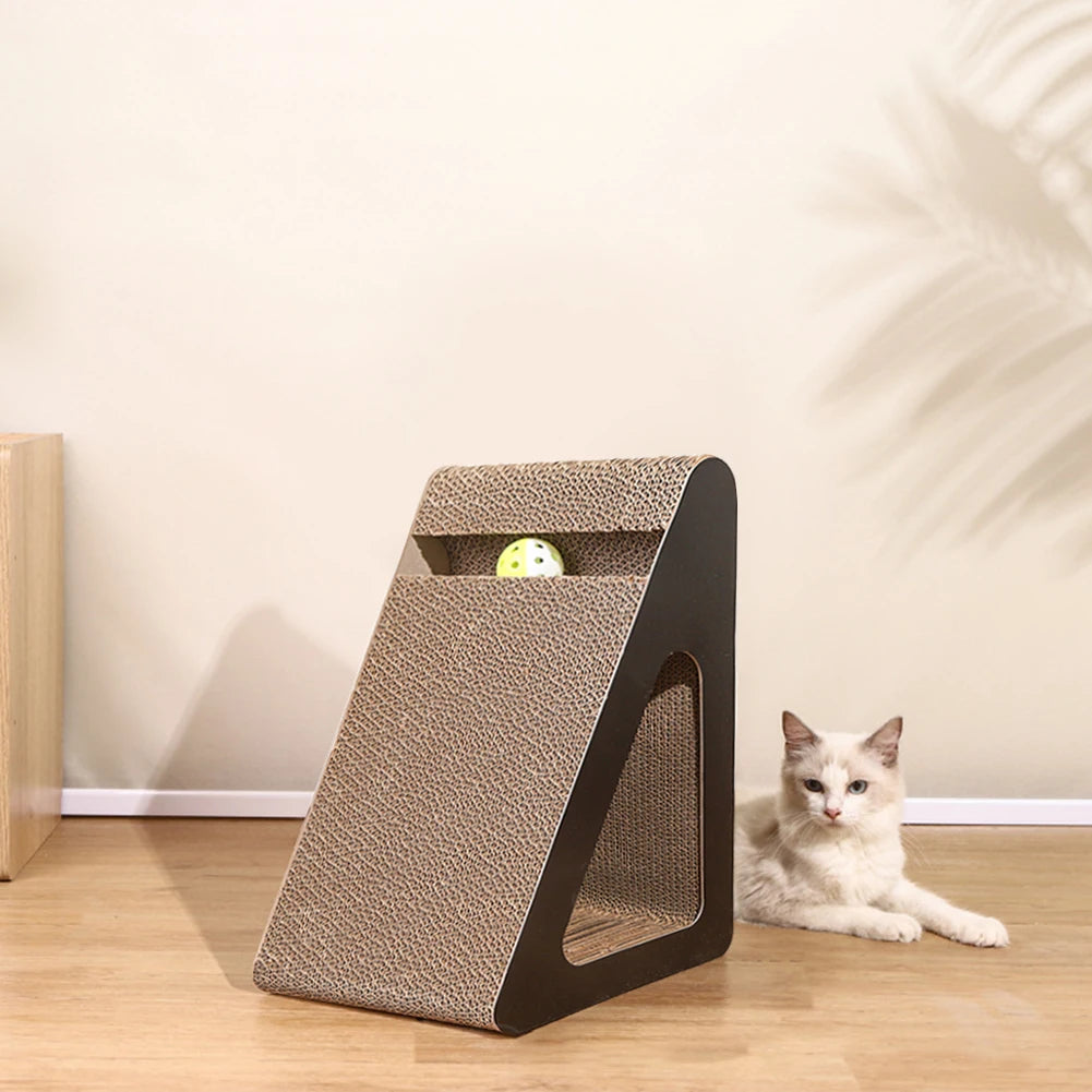 2-in-1 Triangle Cat Scratcher - Pawsitive Cuddles