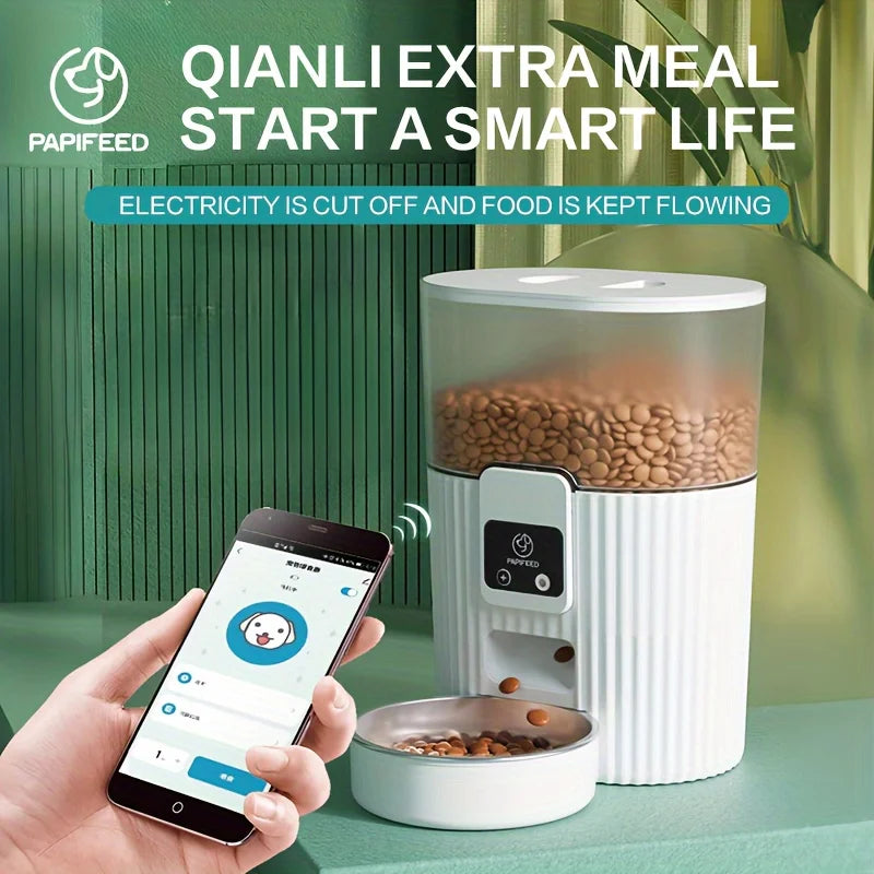 Cat / dog feeding machine with wifi remote smart food dispenser - Pawsitive Cuddles