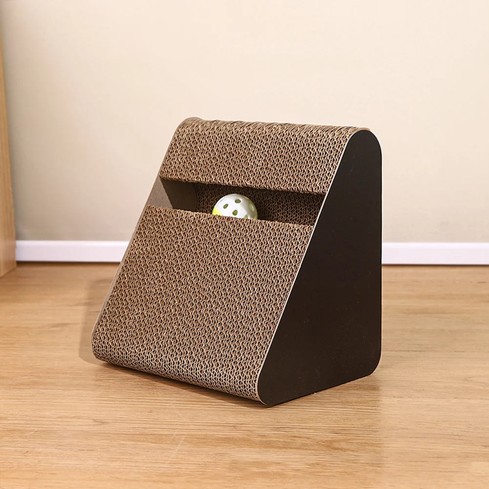 2-in-1 Triangle Cat Scratcher - Pawsitive Cuddles