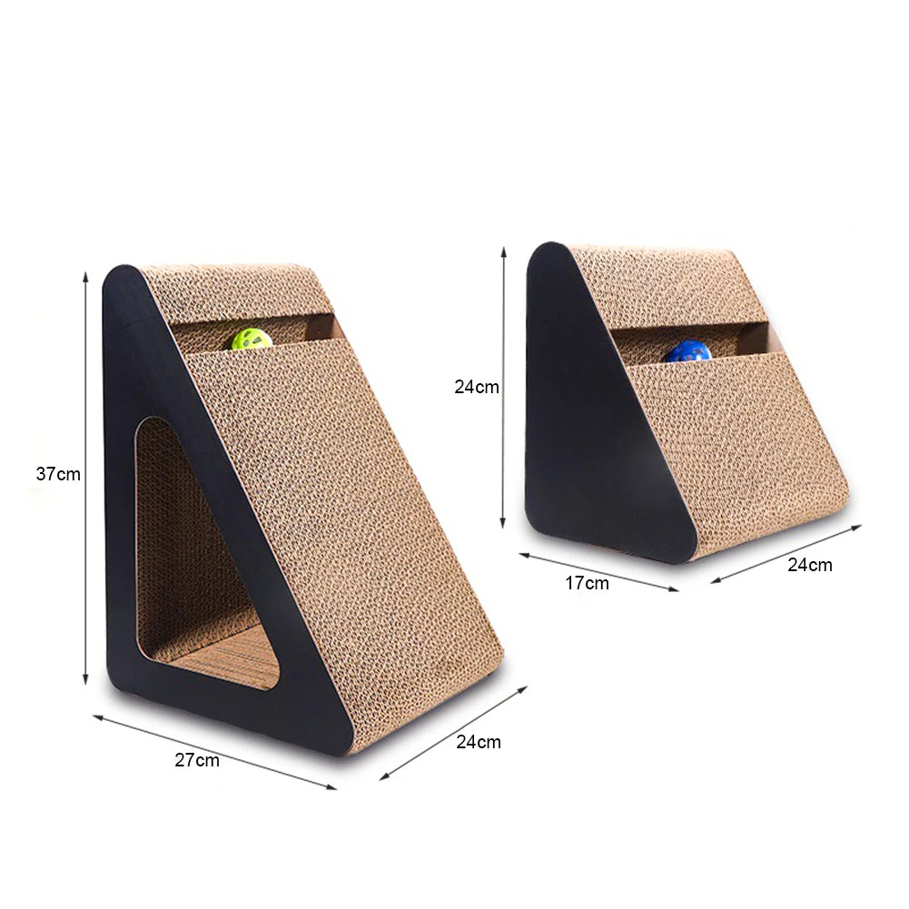2-in-1 Triangle Cat Scratcher - Pawsitive Cuddles