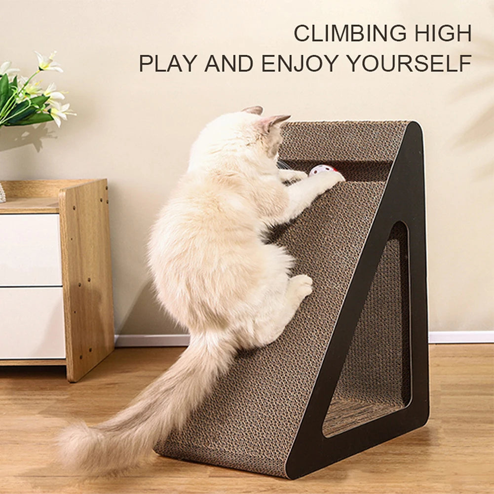 2-in-1 Triangle Cat Scratcher - Pawsitive Cuddles