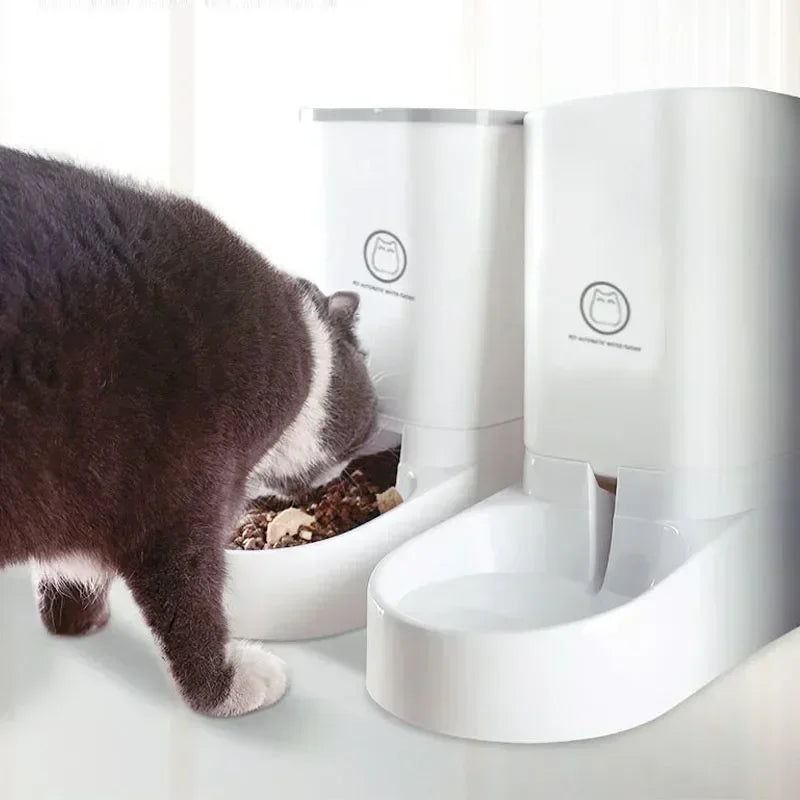 3.8L Large Capacity Pet Cat Automatic Food Water Dispenser Fountain - Pawsitive Cuddles