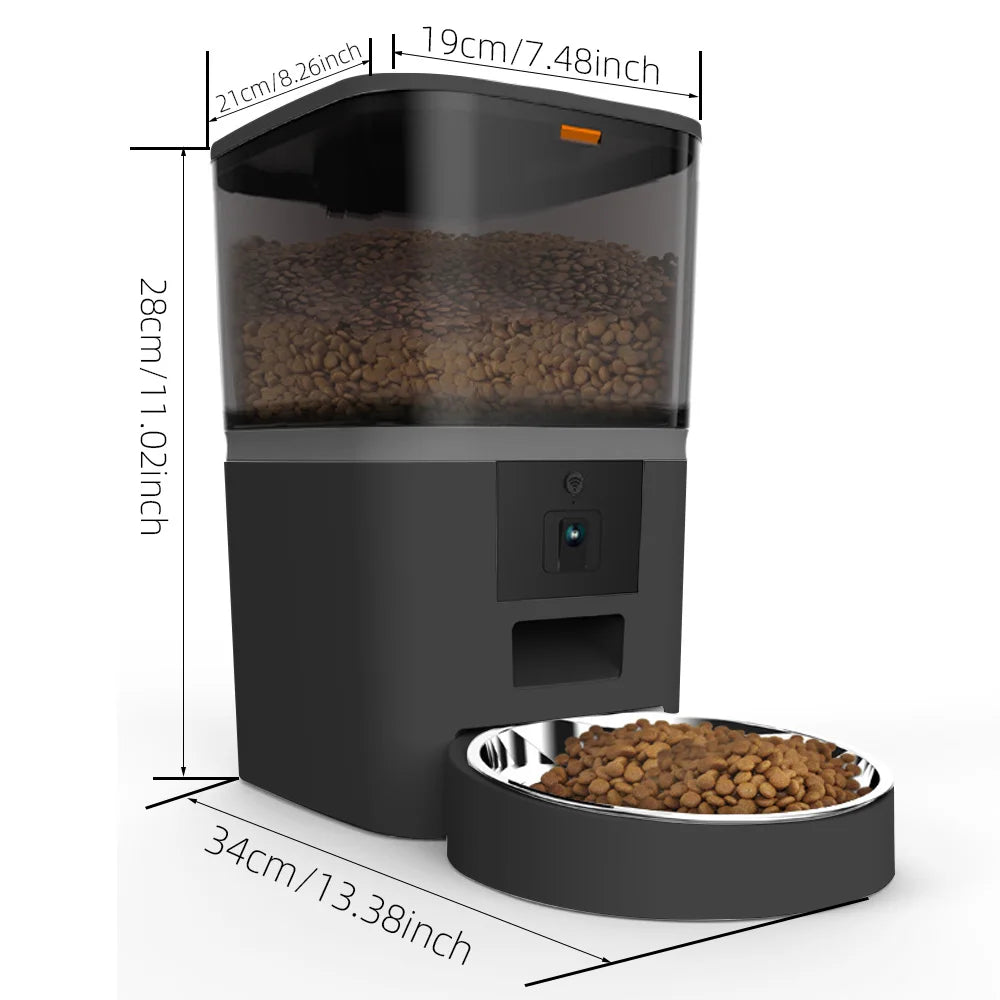 4L Automatic Smart Pet Feeder For Cats Small Dogs Dispenser With Camera Recorder Timing Quantitative Double Bowl - Pawsitive Cuddles
