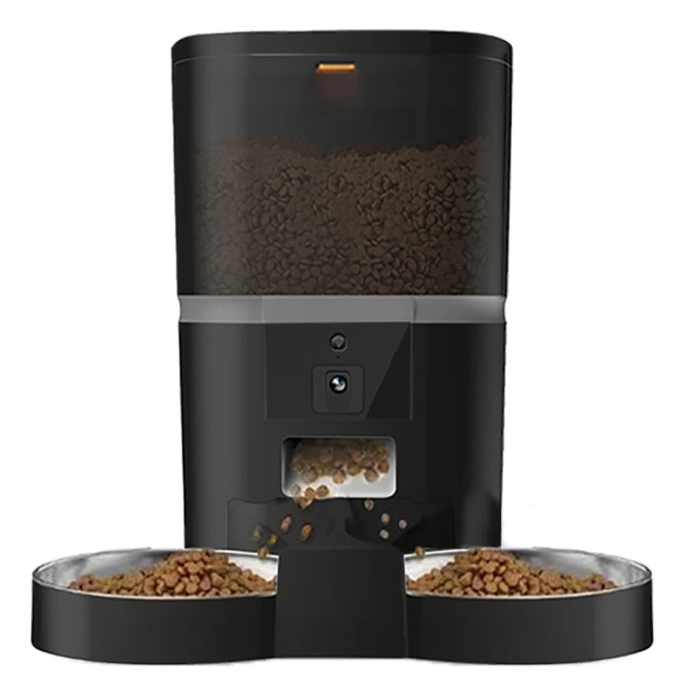 4L Automatic Smart Pet Feeder For Cats Small Dogs Dispenser With Camera Recorder Timing Quantitative Double Bowl - Pawsitive Cuddles