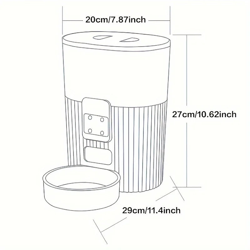 Cat / dog feeding machine with wifi remote smart food dispenser - Pawsitive Cuddles