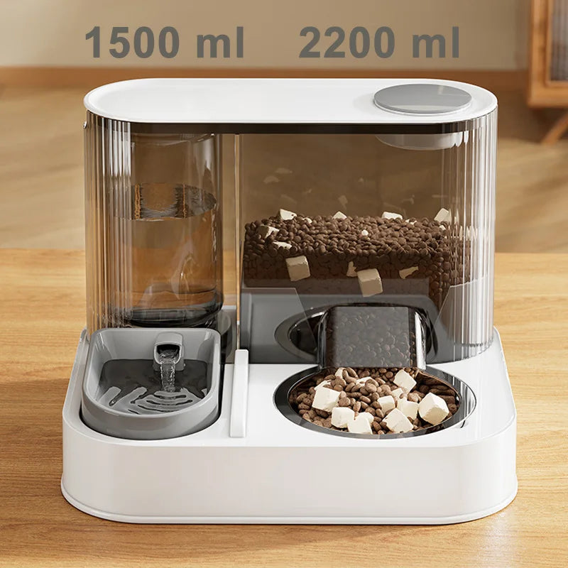 2-in-1 Automatic Pet Feeder & Water Dispenser – Large Capacity - Pawsitive Cuddles