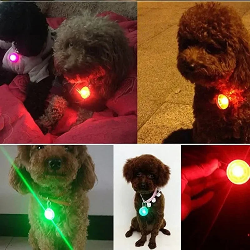 Led Dog Collar Pendant Dog Cat Collar Pet Leads Glow Accessories Bright Necklace Luminous Collar Night Safety Decoration - Click Mart