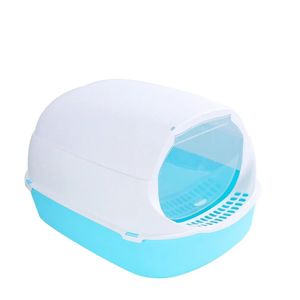Kitty Sandbox Cat Litter Box Semi-enclosed Splashproof Cat Tray Cat Toilet Cleaning Basin Supplies Pet Toilet Kitten Tray Bedpan - Pawsitive Cuddles