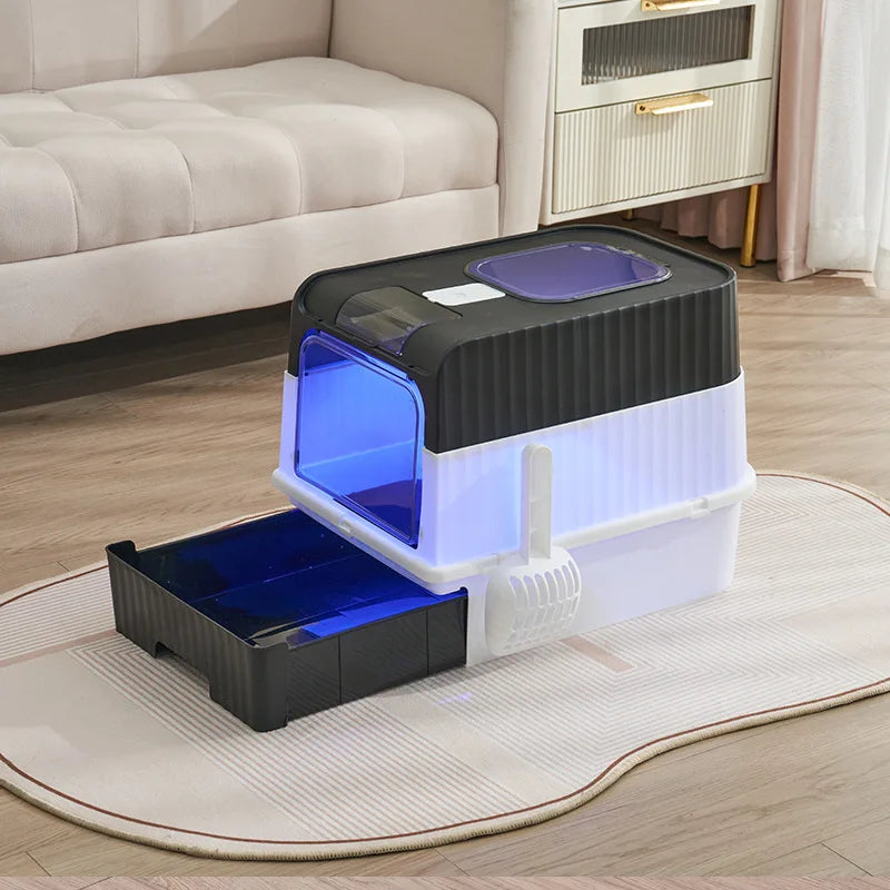 Fully Enclosed Litter Box with UV Sterilization & Deodorization - Pawsitive Cuddles