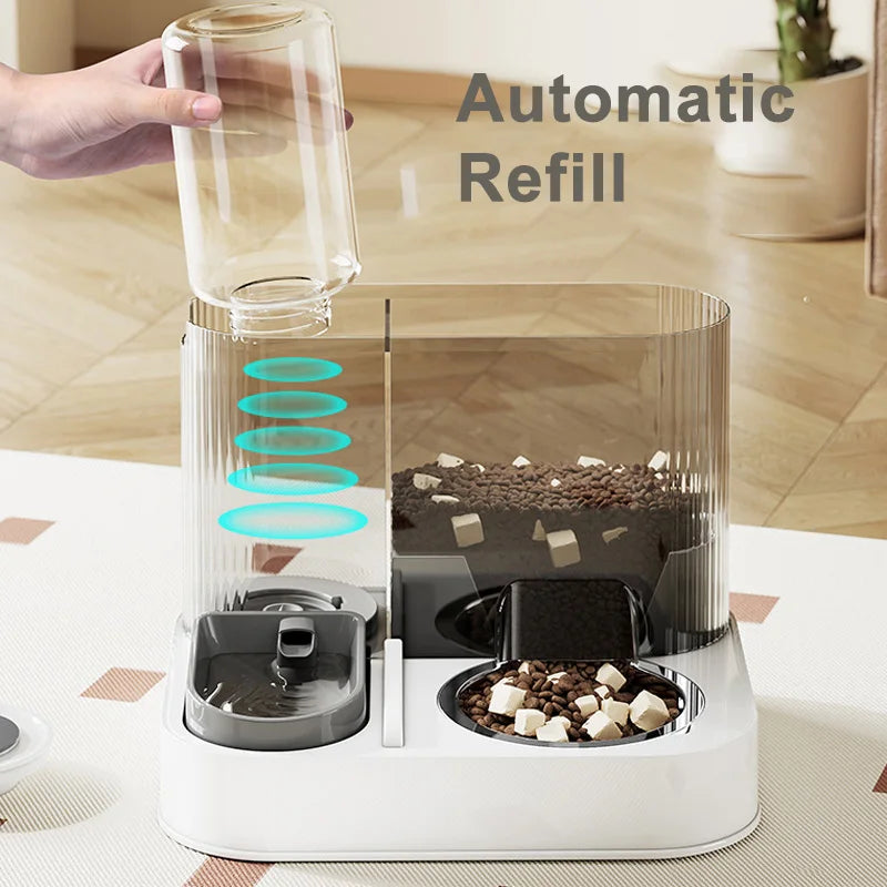 2-in-1 Automatic Pet Feeder & Water Dispenser – Large Capacity - Pawsitive Cuddles