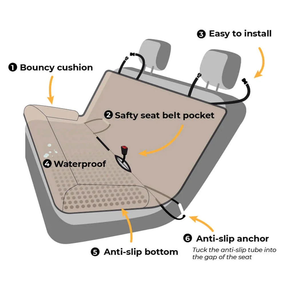Waterproof Dog Car Seat Cover Pad - Pawsitive Cuddles