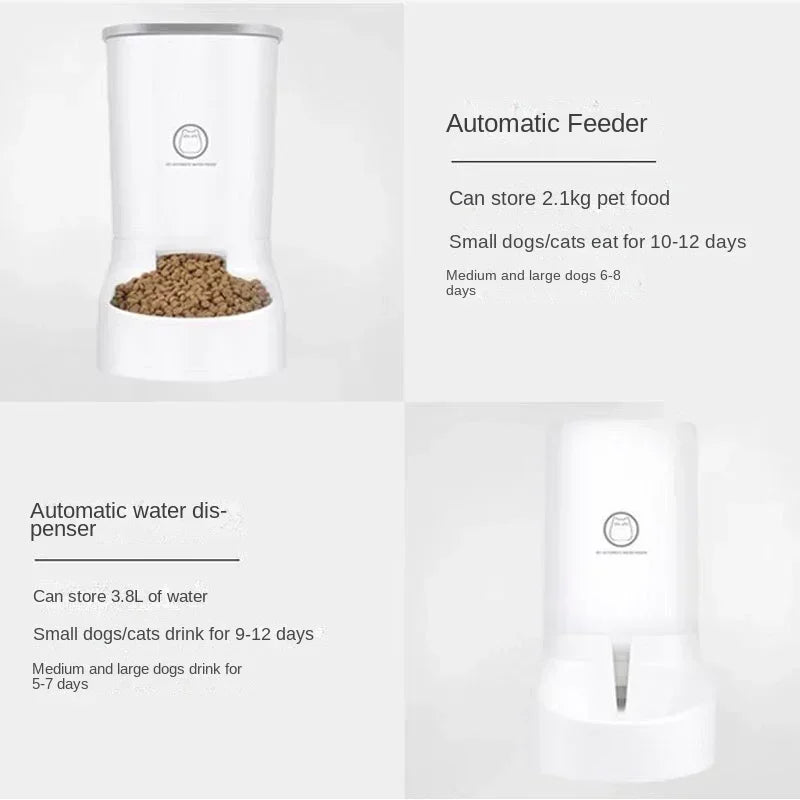 3.8L Large Capacity Pet Cat Automatic Food Water Dispenser Fountain - Pawsitive Cuddles