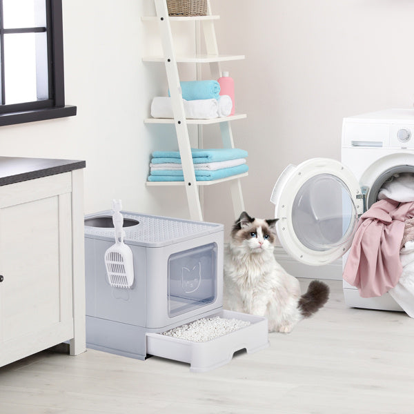 Modern Grey Cat Litter Box - Pawsitive Cuddles