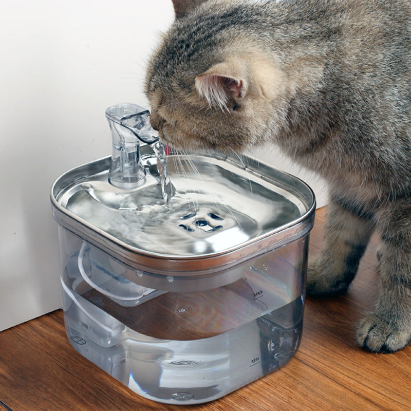 Stainless Steel Automatic Pet Water Fountain - Pawsitive Cuddles
