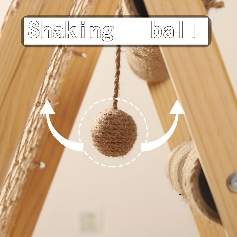 Wooden Cat Tower with Scratch Posts - Pawsitive Cuddles