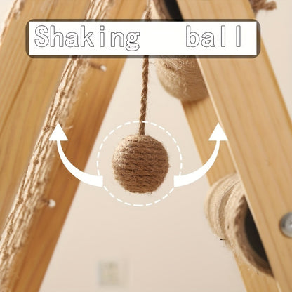 Wooden Cat Tower with Scratch Posts - Pawsitive Cuddles