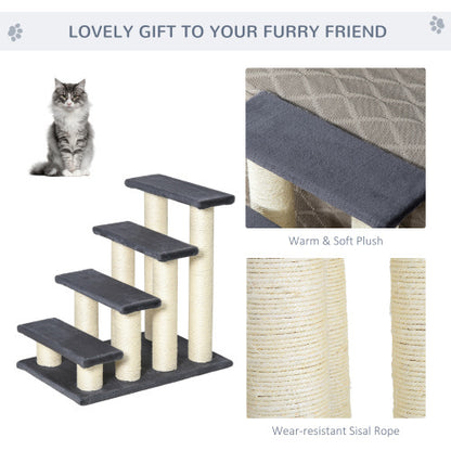 PawHut Cat Tree with 4 Steps - Pawsitive Cuddles